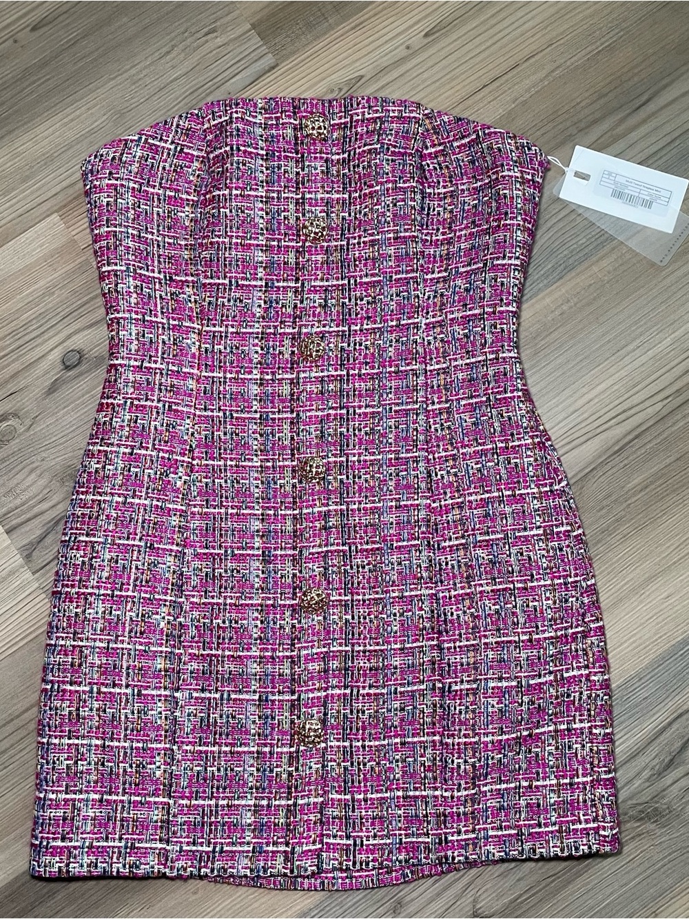 Endless Rose Pink Multi-Tone Tweed Dress + Blazer Set Size Small NWT - Picture 4 of 6